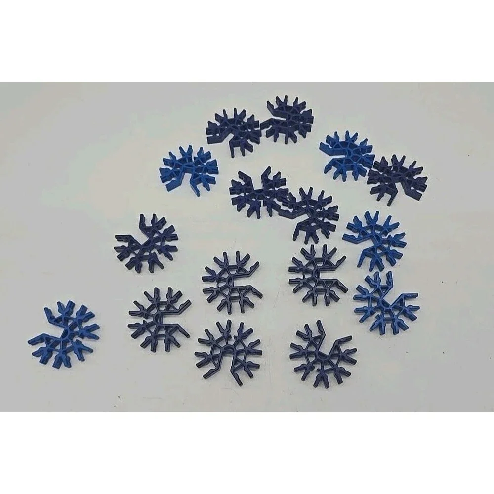 K'nex Loopin Lightning Coaster Parts Lot of 13 Blue & Dark Blue 7-Way Connectors